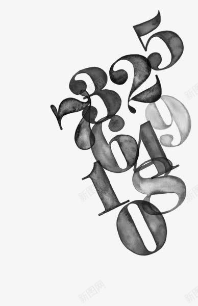 水彩数字艺术字png免抠素材_新图网 https://ixintu.com 123456789 创意艺术字 水墨数字 简约艺术字