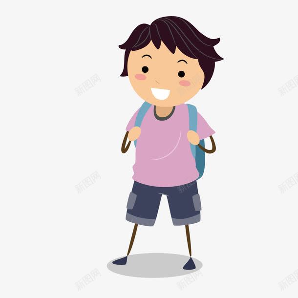 上学的小孩png免抠素材_新图网 https://ixintu.com 卡通 卡通素材 学校海报 宣传单 小男孩 海报
