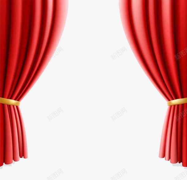 婚房装饰窗帘png免抠素材_新图网 https://ixintu.com 半遮光 定制产品 布艺 简约 红帘