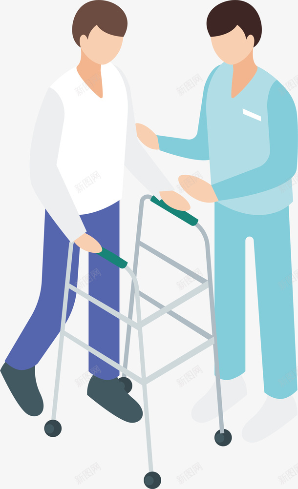 卡通医生帮患者康复训练矢量图ai免抠素材_新图网 https://ixintu.com 人物 医生 医疗 医院 卡通 康复训练 恢复健康 患者 护士 护工 护理 早日康复 照顾 爱护 病人 矢量图
