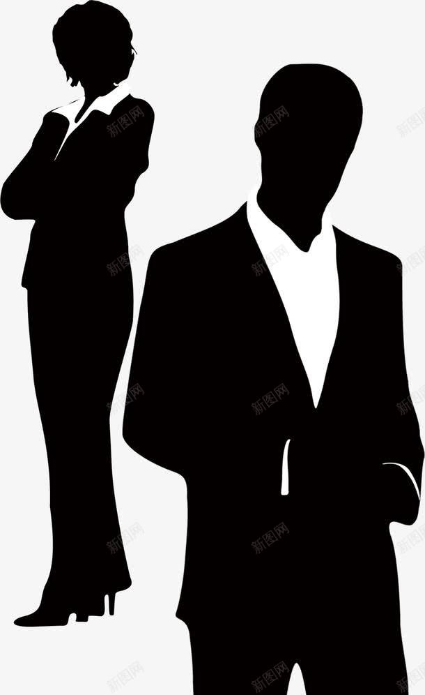 两个男女黑色剪影职业人物图案png免抠素材_新图网 https://ixintu.com 人影 剪影 商务 简洁 职业性格 黑色