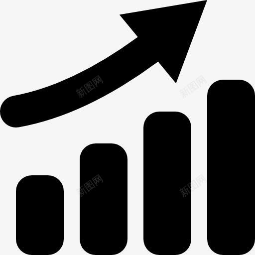 上升的条形图上箭头图标png_新图网 https://ixintu.com 上升图 商务 图 条形图 酒吧