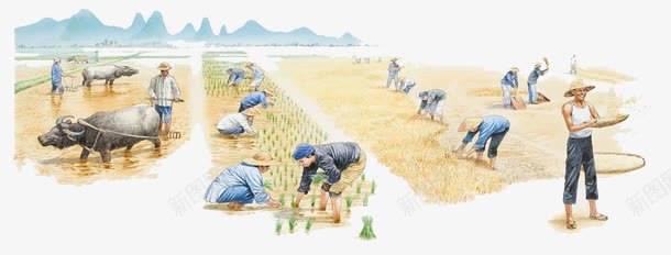 插图水彩插图农地收割png免抠素材_新图网 https://ixintu.com 农地 农地种植 农民的土地 农用地 农田 土地 插图水彩插图农地收割