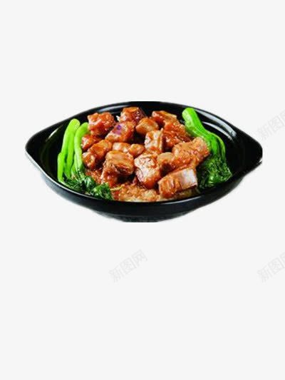 排骨煲仔饭png免抠素材_新图网 https://ixintu.com 主食 好吃 猪肉 美食 青菜 食物