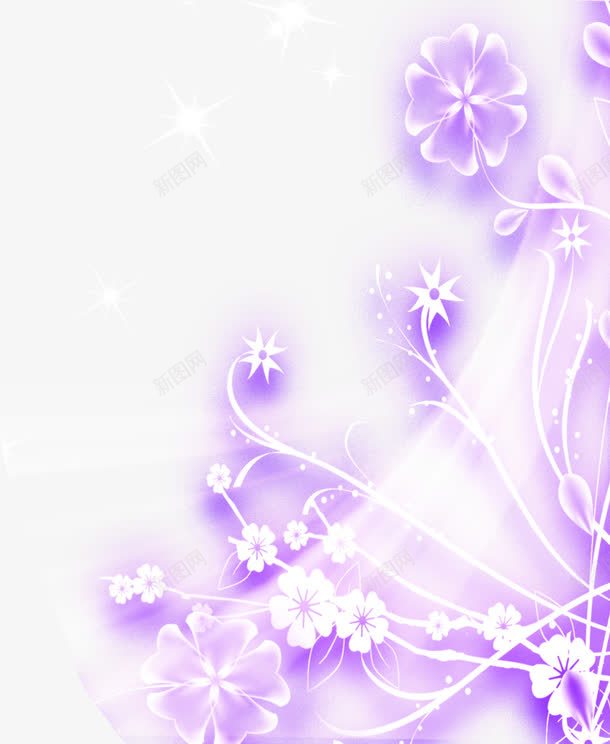 紫色发光婚礼花卉png免抠素材_新图网 https://ixintu.com 发光 婚礼 紫色 花卉