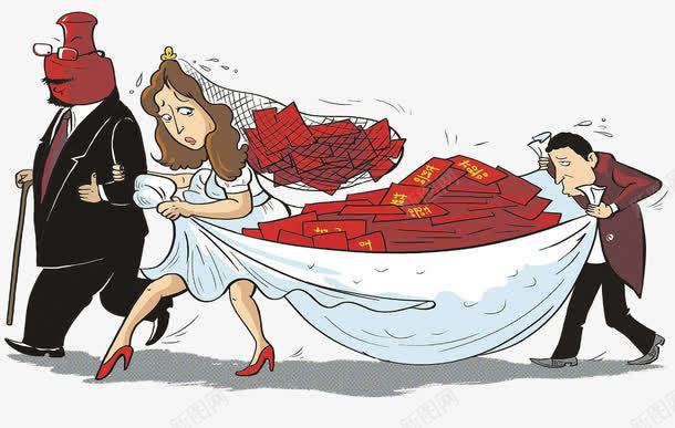 婚庆红包png免抠素材_新图网 https://ixintu.com 卡通手绘 喜庆 婚礼 拿红包的小人 教育 漫画 装饰