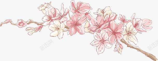 桃花中式艺术插花png免抠素材_新图网 https://ixintu.com 中式插花 中式艺术插花 手绘 手绘插花 禅意插花 背景 艺术插花 花瓶插花