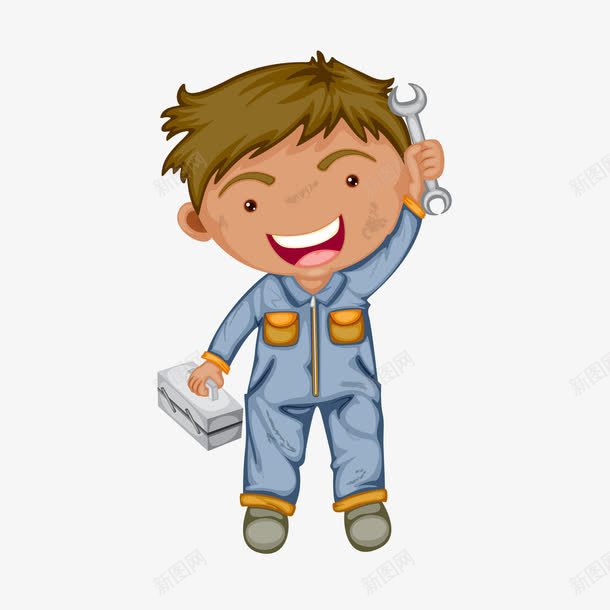 卡通职业人物png免抠素材_新图网 https://ixintu.com 修理工 儿童 卡通人物 卡通儿童 卡通男孩 学生 职业人物