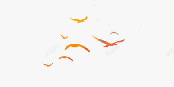 飞鸟简约剪影png免抠素材_新图网 https://ixintu.com 剪影 橘色 简约 飞鸟
