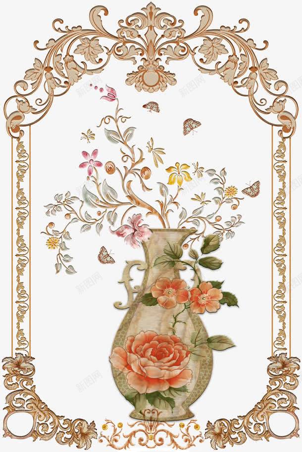 欧式花瓶png免抠素材_新图网 https://ixintu.com 大理石 欧式 纹蝴蝶 花瓶 花纹 蝴蝶