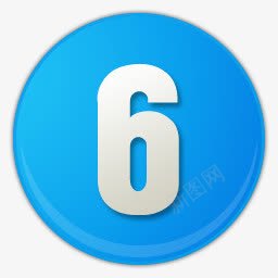 天蓝色的数字序号6图标png_新图网 https://ixintu.com 6 数字