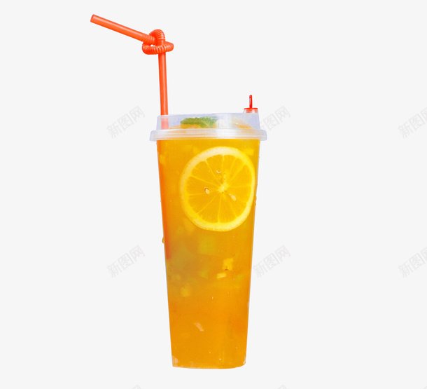 柠檬柚子菠萝水果茶png免抠素材_新图网 https://ixintu.com 产品实物 夏日 奶茶 柚子 柠檬片 橙色吸管 水果茶 清凉 菠萝味