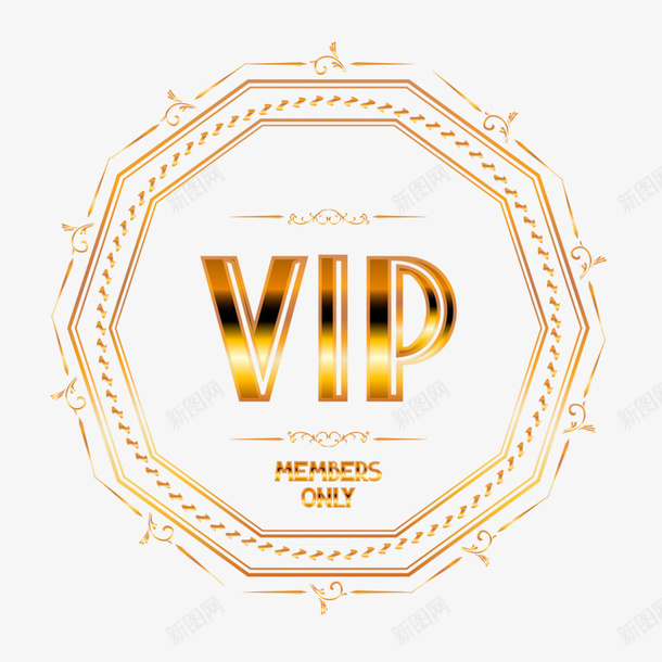 金色vip商务标签元素png免抠素材_新图网 https://ixintu.com vip 光泽 圆圈 排版 样式 渐变 质感 贵重 金色