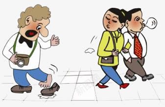 创建文明城市随地吐口香糖png免抠素材_新图网 https://ixintu.com 创意漫画素材 被口香糖 黏住鞋子的男人