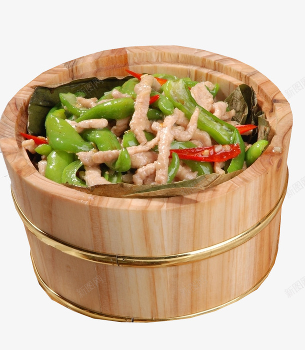 木桶青椒肉丝蒸饭png免抠素材_新图网 https://ixintu.com 主食 健康 木桶蒸饭 木桶饭 烹调 美食 营养 蒸饭 青椒肉丝 餐饮