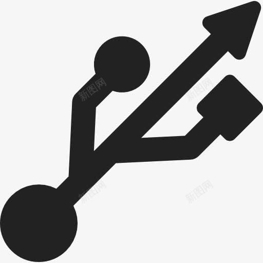 USB符号图标png_新图网 https://ixintu.com 图形 多媒体 箭头连接 连接器 随身碟