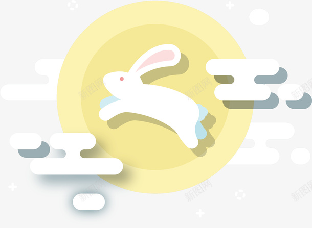 皎洁的中秋圆月矢量图ai免抠素材_新图网 https://ixintu.com 中秋圆月 中秋节 可爱玉兔 圆月 玉兔 矢量png 矢量图
