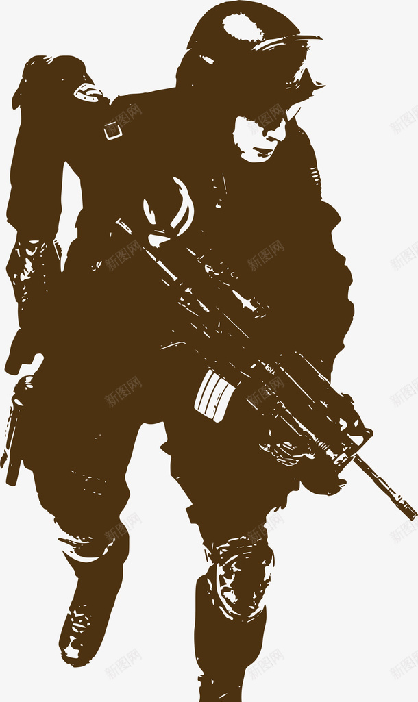 褐色线条士兵png免抠素材_新图网 https://ixintu.com 免抠PNG 军人 军人节 士兵 线条 美国 装饰图案 褐色