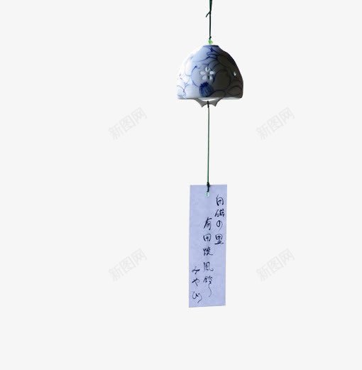 陶瓷蓝纹日式风铃png免抠素材_新图网 https://ixintu.com 日式 日本风铃 蓝纹 陶瓷 风铃