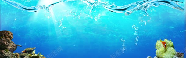 蓝色海底海报背景jpg设计背景_新图网 https://ixintu.com 创意 大气 海报 淘宝 淘宝banner 淘宝海报 简约