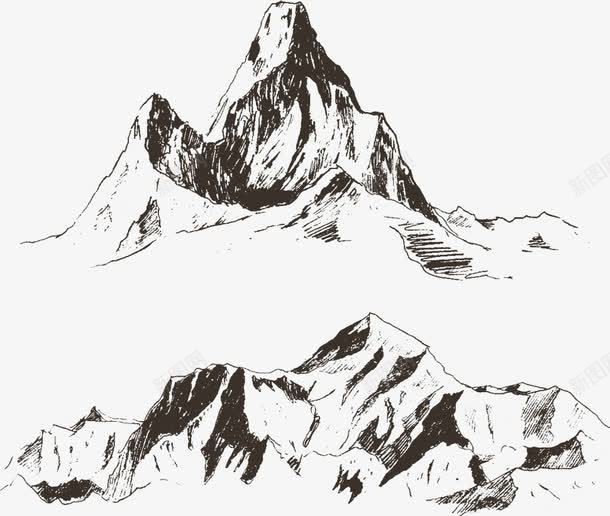 山雕刻插图矢量图ai免抠素材_新图网 https://ixintu.com 山峰 山画 山脉 山雕刻插图 手绘高山 矢量图 简笔画山 素描山 线条山