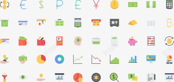 经济金融彩色扁平图标iconpng_新图网 https://ixintu.com ico icon 彩色扁平图标 环境经济 经济 金融
