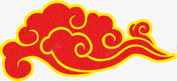 红底金边祥云手绘国庆png免抠素材_新图网 https://ixintu.com 国庆 祥云 金边