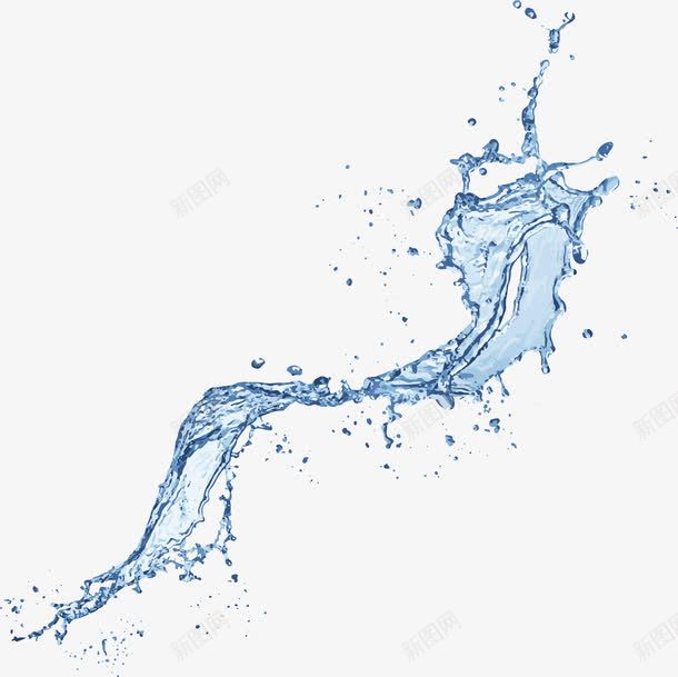手绘蓝色水流png免抠素材_新图网 https://ixintu.com 圆点 小清新 手绘 水流 水珠 浪花 简约 蓝色