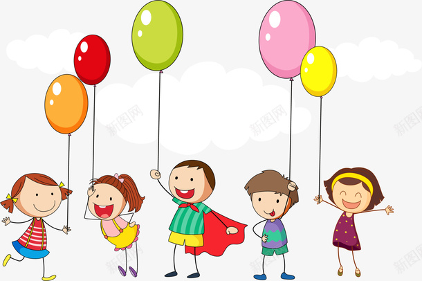 卡通儿童节气球孩子png免抠素材_新图网 https://ixintu.com 儿童节 六一节 卡通孩子 年轻 气球儿童 活力 青年 青春