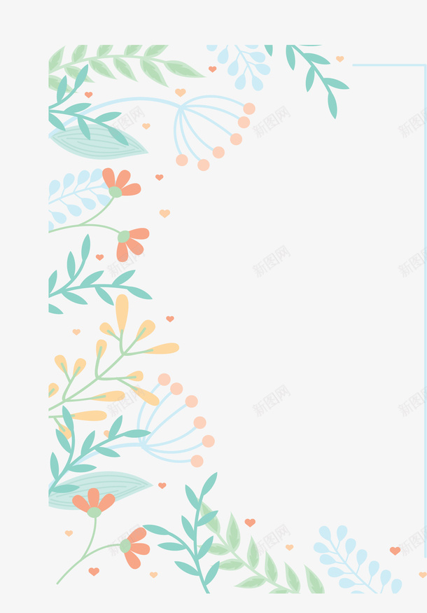小清新浪漫花朵请帖矢量图ai免抠素材_新图网 https://ixintu.com 婚礼请帖 小清新 树叶花纹 浪漫花朵 矢量png 邀请函 矢量图