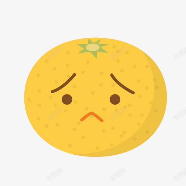 卡通哭脸橙子png免抠素材_新图网 https://ixintu.com 卡通橙子 哭脸橙子 手绘拟人 手绘水果