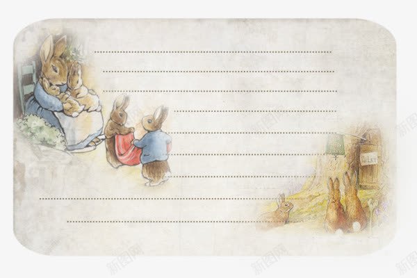 兔子一家纸条便签纸png免抠素材_新图网 https://ixintu.com 便签纸 兔子 日记本 标签按钮 笔记本