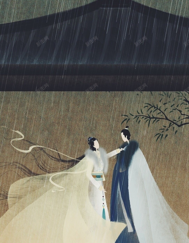 手绘古装女孩H5背景jpg设计背景_新图网 https://ixintu.com H5 H5背景 h5 卡通 古装 彩色 手绘 琅琊榜 电视剧 童趣