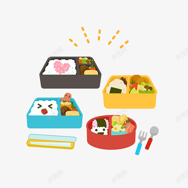 儿童卡通盒饭png免抠素材_新图网 https://ixintu.com 丰富 儿童便当 创意 午餐 午餐卡通 卡通手绘 卡通盒饭