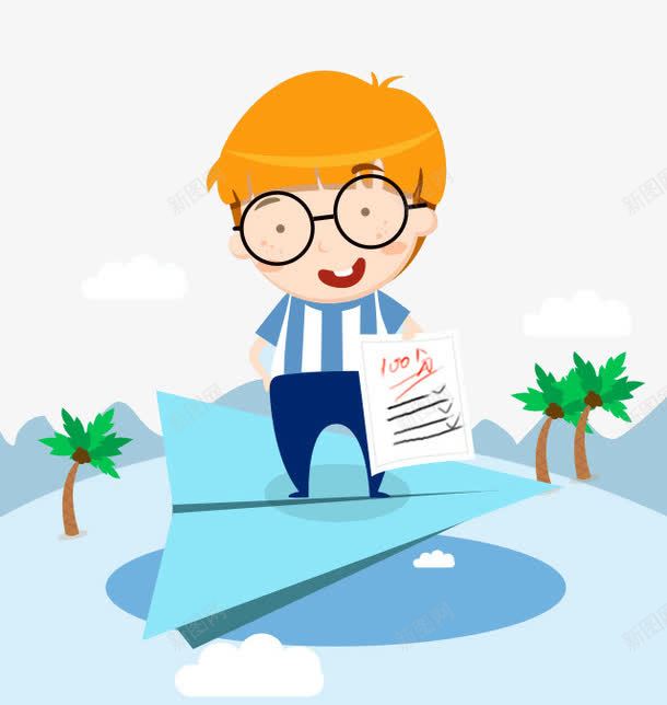 男孩考试一百分png免抠素材_新图网 https://ixintu.com 一百分 学生 学霸 考试 考试成功