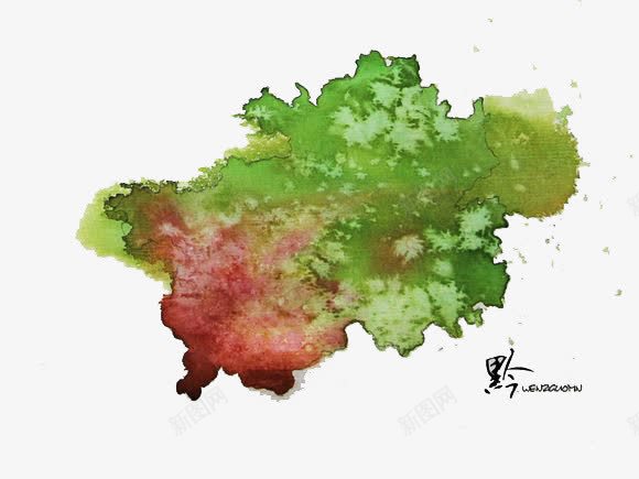 贵州省水墨地图png免抠素材_新图网 https://ixintu.com 地图 水墨 祖国山河 色彩斑斓 贵州省
