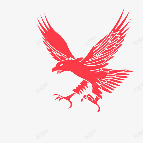 红色老鹰图标png_新图网 https://ixintu.com 图标 图示 大展鸿图 扑腾 插图 红色鹰剪影 老鹰 老鹰图腾 鸟类 鹰 鹰剪影