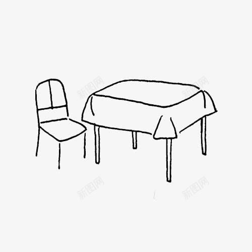 桌椅家具简笔画png免抠素材_新图网 https://ixintu.com 卡通 家具家居 手绘 桌子 桌子简笔画 桌椅 椅子 简笔绘画