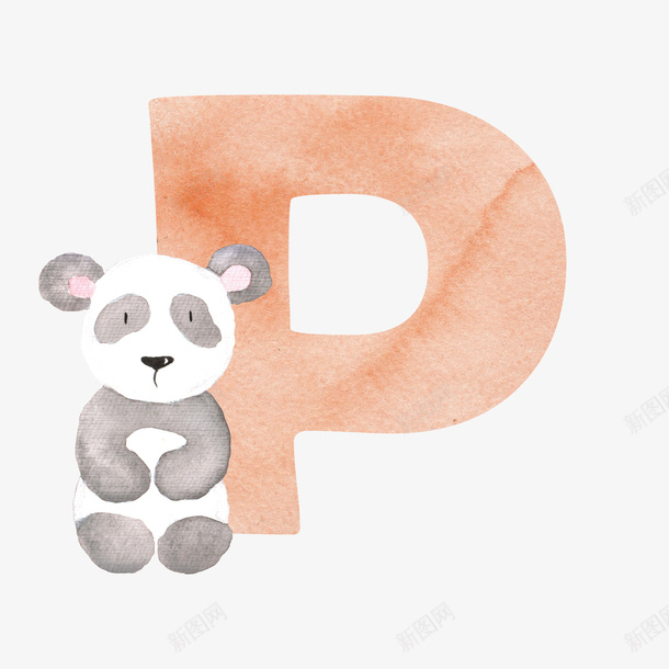 卡通手绘橙色的字母Ppng免抠素材_新图网 https://ixintu.com 创意 动漫动画 卡通手绘 可爱的熊猫 橙色的字母P 简约