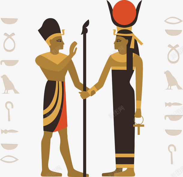 埃及文明文字法老矢量图