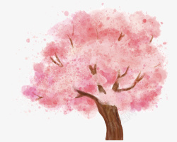 美丽浪漫粉红樱花矢量图素材