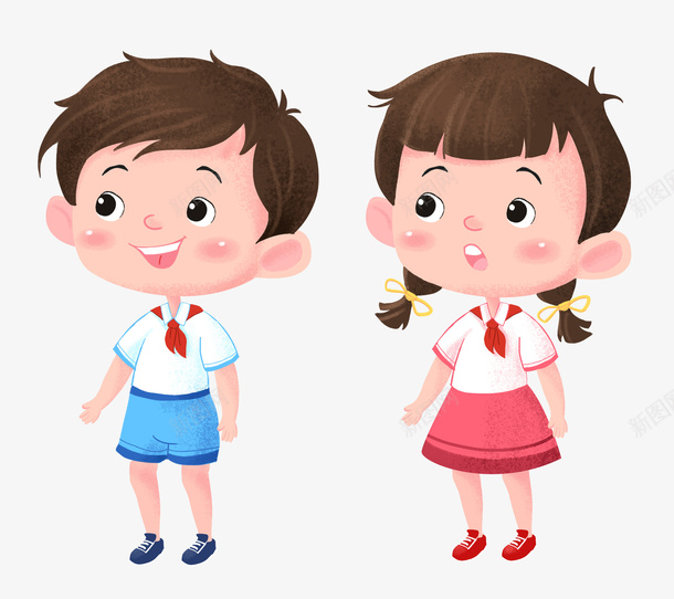 儿童男孩女孩卡通插画png免抠素材_新图网 https://ixintu.com 儿童 卡通 女孩 插画 男孩 素材
