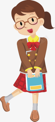 可爱的女孩png免抠素材_新图网 https://ixintu.com 卡通 可爱的 学生 斯文点 漂亮的 蝴蝶结