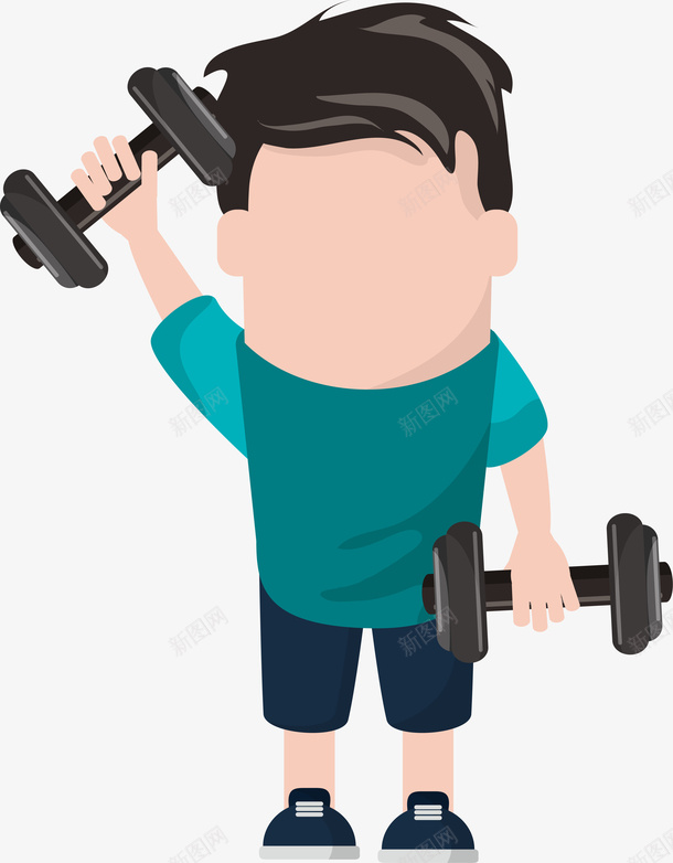 卡通健身运动人物插画png免抠素材_新图网 https://ixintu.com 健康 健身海报 健身运动 减肥 哑铃 运动健身 运动海报