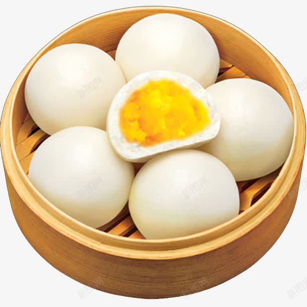 奶黄包png免抠素材_新图网 https://ixintu.com 包子 奶黄包 甜品 蒸笼