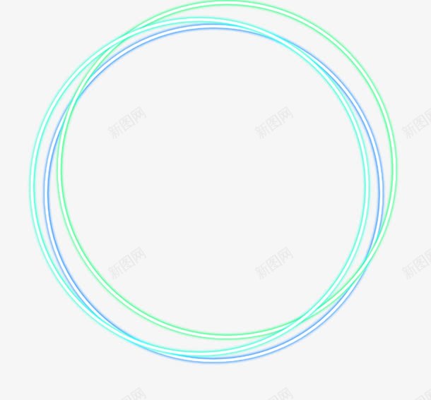 蓝绿圆形光效png免抠素材_新图网 https://ixintu.com 促销 光效光晕 星光放射线 电商 绿色 背景素材 蓝色