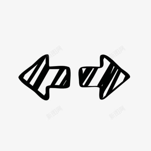 黑色箭头左右网格图标png_新图网 https://ixintu.com 左右 左右键 来回箭头 笔划 箭头 黑白