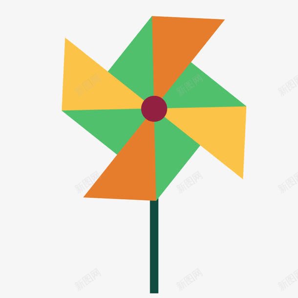 扁平化风车图标png_新图网 https://ixintu.com 儿童 儿童喜欢的玩具 卡通玩具 多彩大风车 大风车 小孩 开心 彩色大风车图标 玩具 玩具店 纸风车 转悠 风 风车