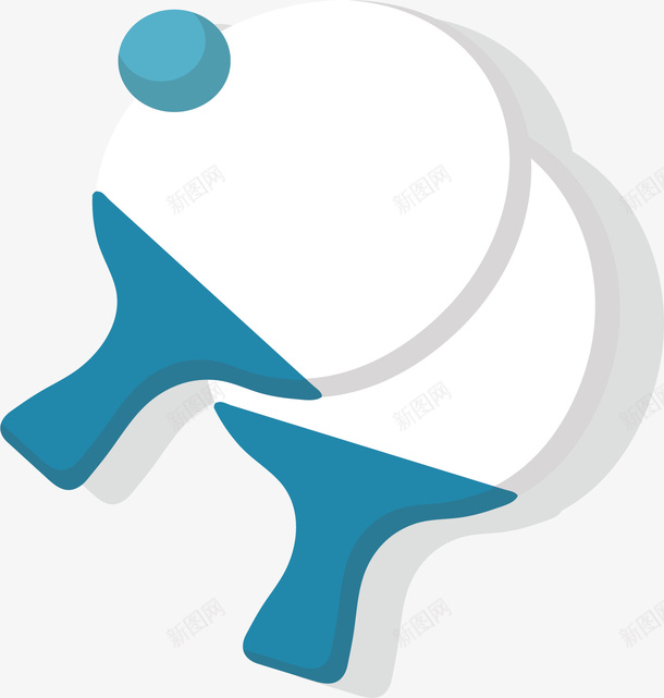 蓝白色的乒乓球拍矢量图ai免抠素材_新图网 https://ixintu.com 乒乓球 乒乓球拍 球拍 矢量png 蓝白色 运动球拍 矢量图