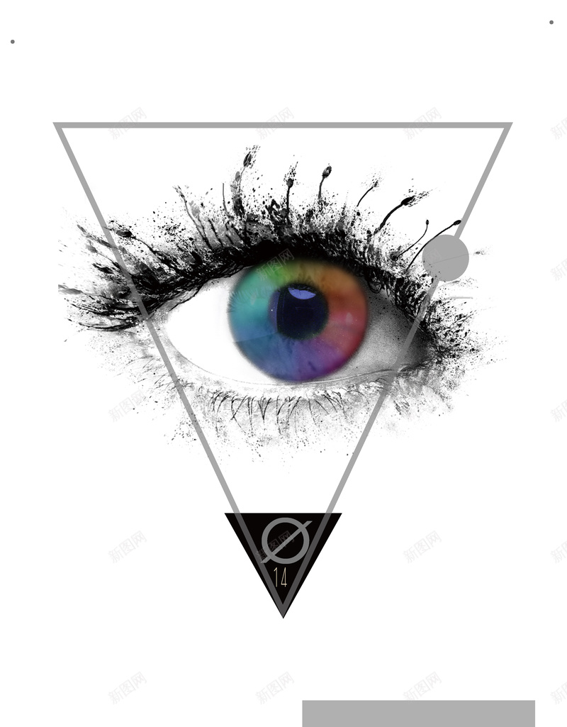 保护眼睛背景海报jpg设计背景_新图网 https://ixintu.com 保护眼睛 保护视力 倒三角金属 大眼睛 彩色瞳孔 眼球 美瞳 长睫毛